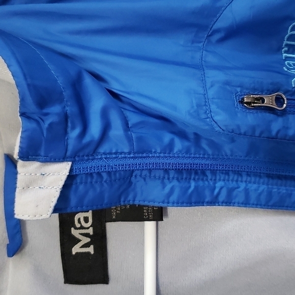 MARMOT Vibrant Blue Windbreaker Full Zip Sleeveless Vest Size SP - Picture 7 of 16